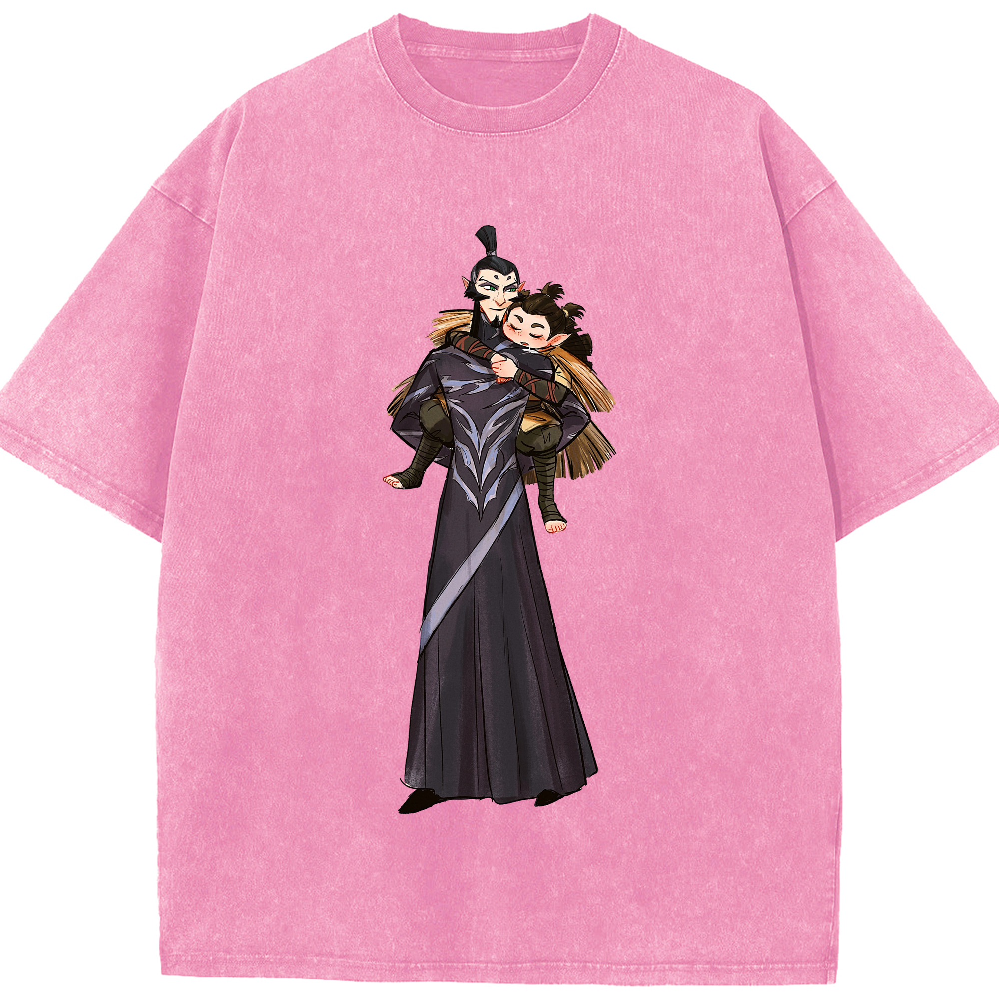 （画像用） Ne Zha 2 ナタ 魔童の大暴れ 綿100% ヴィンテージ風 半袖Tシャツ（フロントプリント）